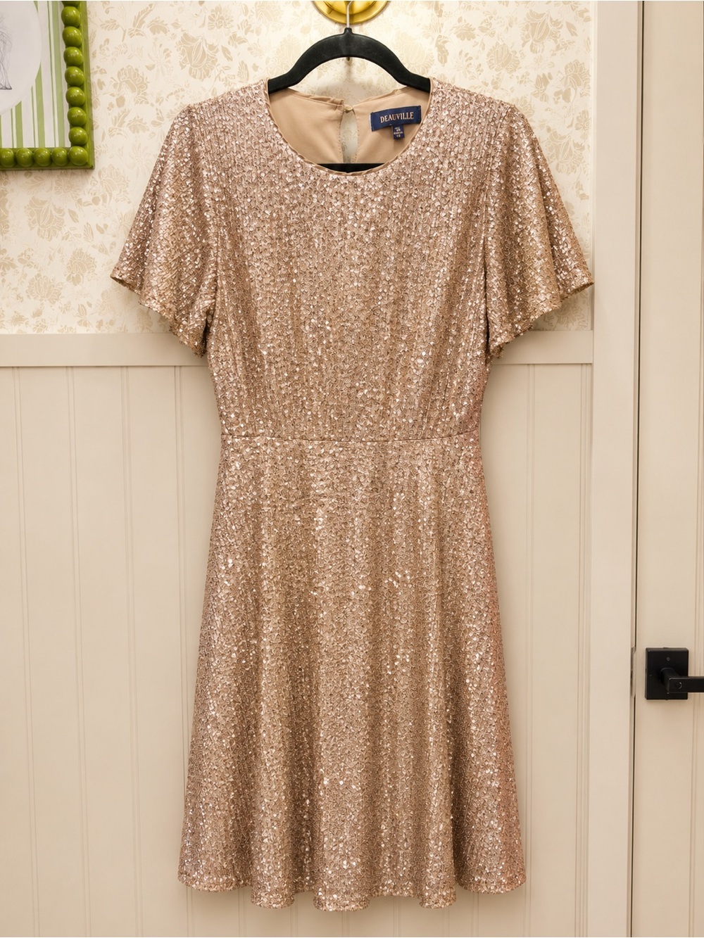 Deauville Rose Gold Sequin Dress | Size Medium